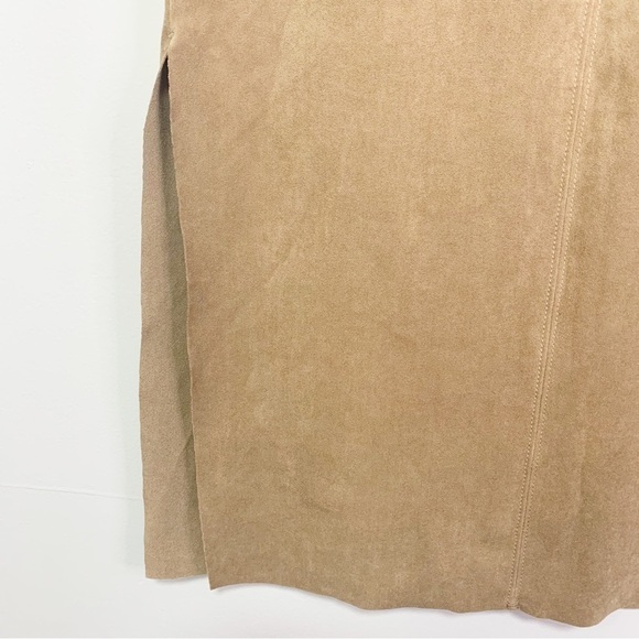 ARITZIA Wilfred Faux Suede Midi Pencil Slit Tan/Camel Skirt Size 2 - Picture 8 of 13